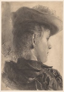 Busta ženy, při pohledu zezadu, 1893. od Adolph Menzel