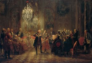 Flétnový koncert Fridricha Velikého v Sanssouci od Adolph Menzel