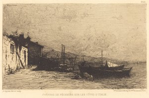 Rybářské chaty na pobřeží Itálie od Adolphe Appian