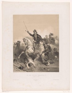 Italský král Viktor Emanuel II. v bitvě u Palestra Le roi Victor Emmanuel II (titul na objektu)