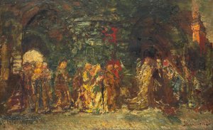 Procesí, kolem roku 1880 od Adolphe Joseph Thomas Monticelli