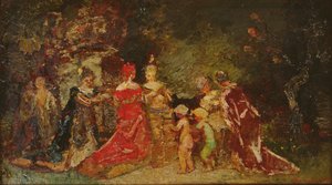 Shromáždění v parku od Adolphe Joseph Thomas Monticelli