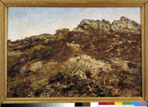 Krajina kopců (masiv Garlaban v Provence) od Adolphe Joseph Thomas Monticelli