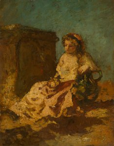 Meditace (sedící žena) od Adolphe Joseph Thomas Monticelli
