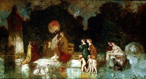 Scéna v parku od Adolphe Joseph Thomas Monticelli
