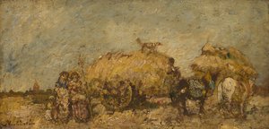 The Hayfield, c. 1870 od Adolphe Joseph Thomas Monticelli
