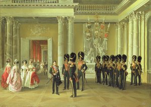 Heraldický sál v Zimním paláci, Petrohrad, 1838