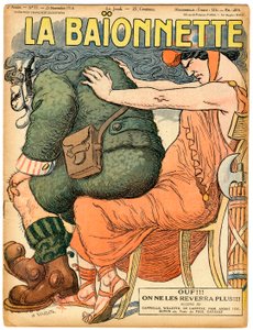 Obálka "" La Baionnette "", Satirický v barvách od Adolphe Leon Willette