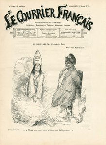 Obálka “” Le Courrier francais””, číslo 33, satirický v ČB od Adolphe Leon Willette
