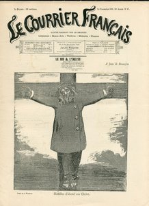Obálka "The Courier francais"", číslo 47, satirická černobílá od Adolphe Leon Willette