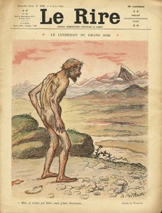 Ilustrace Adolphe dit Willette (1857-1926) pro obálku Le Lire, 03.04.09 - Le next day du grand soir - Social, Prehistoire, Collectivism - Nudite od Adolphe Leon Willette
