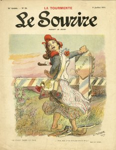 Ilustrace Adolphe dit Willette (1857-1926) pro obálku Le Smile, č. 28, 09/07/14 - Rána do zad - Nacionalismus, Francouzská revoluce, Válka prvních myší 14-18, Hranice - Marianne od Adolphe Leon Willette