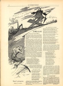 Anglický kurýr, satirický v B&W od Adolphe Leon Willette