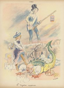 Moderní hydra (barevné lito) od Adolphe Leon Willette