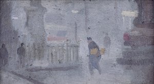 Studie pro Základnu soch, Albert Square, kolem roku 1910 (olej na palubě)