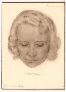 Fotoreprodukce portrétu Hilde Marie od Han van der Kop od Adriaan Bijl (attributed to)