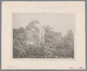 Pohled na zříceninu hradu de Haar od Adriaan Jacob Willem van Dielen