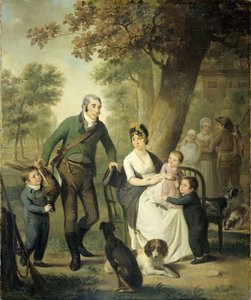 Jonkheer Gysbert Carel Rutger Reinier van Brienen van Ramerus (1771-1821), se svou manželkou a čtyřmi jejich dětmi od Adriaan de Lelie