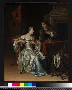 Tancredův sluha předkládá Guismondovi srdce Guiscarda ve zlatém poháru, 1675