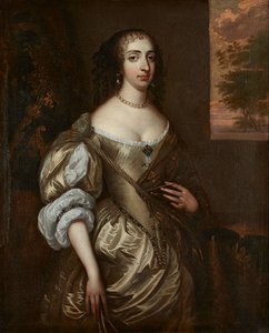 Portrét Marie Oranžské (olej na plátně) od Adriaen (circle of) Hanneman