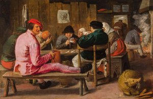 Veselí rolníci v hostinci od Adriaen Brouwer