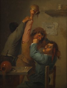 pijácká scéna od Adriaen Brouwer