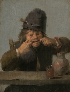 Mládež dělá tvář od Adriaen Brouwer