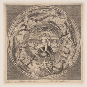 Galathea, ze sady návrhů na talíře (Fonds de Coupe) od Adriaen Collaert
