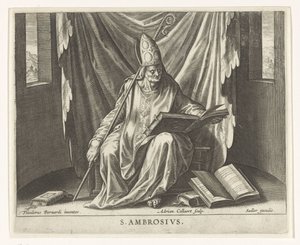 církevní otec Ambrosius Čtyři církevní otcové (název série) od Adriaen Collaert