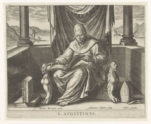 církevního otce Augustina Čtyři církevní otcové (název série) od Adriaen Collaert