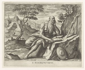 církevní otec Jerome Čtyři církevní otcové (název série) od Adriaen Collaert