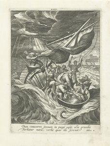 Bouře na Galilejském jezeře Život Krista (název série) Vita I. Christi (název série) od Adriaen Collaert