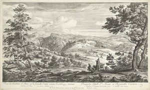 Gezicht op het kasteel van Sainte Anne Pohled na zámek Ste. Anne ve svobodném Comté, jak se vidí, jak do něj vstupuje (název na předmětu)