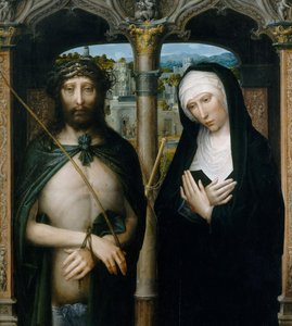 Kristus korunovaný trny Ecce Homo a Truchlící Panna, ca. 1530-40.