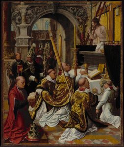 Mše sv. Řehoře Velikého (540–604) od Adriaen Isenbrandt or Isenbrant