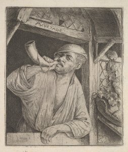 Baker Blowing Horn, 1610-85. od Adriaen Jansz. van Ostade