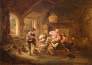 Pitná scéna (olej na mědi) od Adriaen Jansz. van Ostade