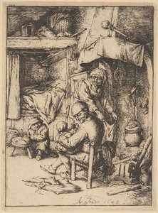 Otec rodiny dával vývar svému dítěti, 1610-85. od Adriaen Jansz. van Ostade