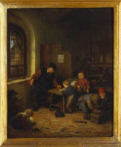Interiér školní učebny, 1666 od Adriaen Jansz. van Ostade