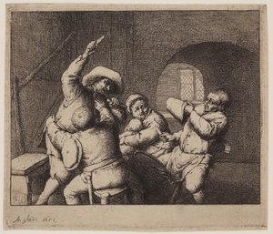 Boj s nožem od Adriaen Jansz. van Ostade
