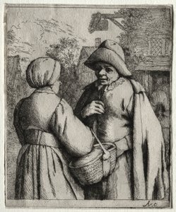 Muž a žena konverzují. od Adriaen Jansz. van Ostade