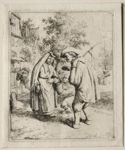 Rolník mluví se ženou. od Adriaen Jansz. van Ostade