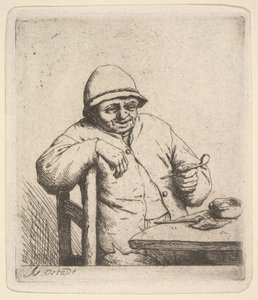 Sedlák s dýmkou, 1640-80. od Adriaen Jansz. van Ostade