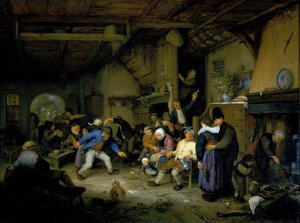 Sedláci tančící v krčmě od Adriaen Jansz. van Ostade