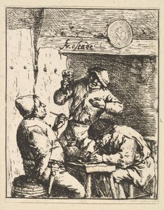 Zpěvák stojící mezi dvěma kuřáky, 1610-85. od Adriaen Jansz. van Ostade