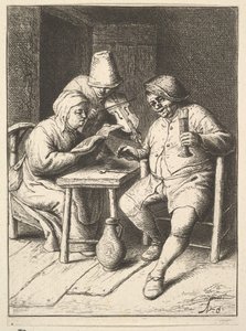 Pěvecký pár a housle, 1610-85. od Adriaen Jansz. van Ostade