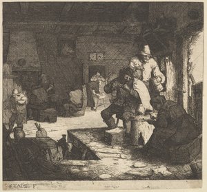 Kuřáci v hostinci, 1610-85. od Adriaen Jansz. van Ostade