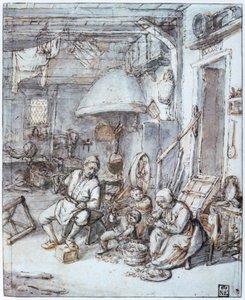 Holandští rolníci, 17. století. od Adriaen Jansz. van Ostade