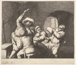 The Knife Thrust, 1610-85. od Adriaen Jansz. van Ostade