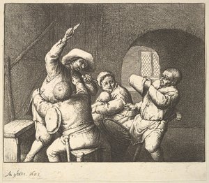 The Knife Thrust, 1610-85. od Adriaen Jansz. van Ostade